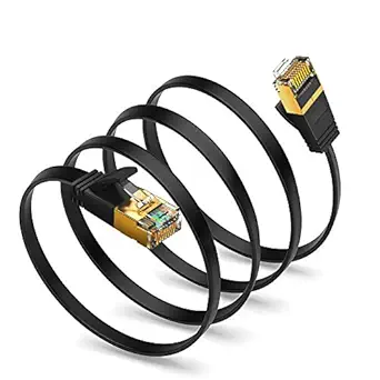 Cat 8 Ethernet Cable 10ft, CableCreation Flat Network LAN Cable Cord 40 Gigabit Internet Router Cable High Speed RJ45 Wire for Computer Laptop Switch Box, 10Feet/ 3M, Black