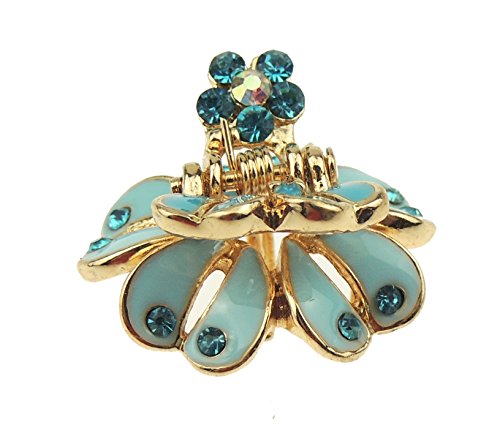 Girls Pretty Luxury 2.5cm Mini Flower Butterfly Hair Claw Turquoise