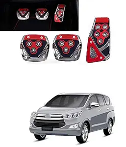 PRIKNIK Anti-Skid Car Pedals(Manual Shift) 3 Pcs Sports kit Pad Covers Set Compatible with Innova Crysta