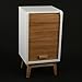 Produktbild DECOMANIA - Nachttisch mit Schiebetür - Stil Aktenschrank - Farbe WEIß und HOLZ