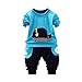 FRYS ensemble bebe garcon hiver mode vetement bébé garçon naissance printemps pas cher manteau garçon sport manche longue chemise blouse haut sweat t shirt + pantalons (M(6-12 mois), Bleu)