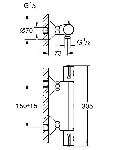 Grohe Grohtherm 800 Brausethermostat, (34558000) - 2