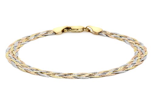 Carissima Gold - Bracciale da Donna in Oro Giallo, Bianco, Rosso 9K (375), 18 cm