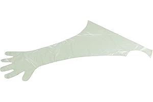 Teqler Guantes veterinarios con protección de hombro, color verde y transparente, 50 unidades (1 unidad)