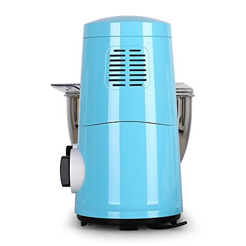 Klarstein Carina Azzura Küchenmaschine Teigknetmaschine (800 Watt, 6-stufige Geschwindigkeit, 4 Liter Schüssel) blau - 6