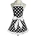 Produktbild Damen Vintage Schürze mit Herzmotiv Retro Schürze Polka Dot Schürze 100% Baumwolle Schürze Prinzessin Kleid Overalls Schürze Superior Geschenk für Küche und Party, weiß, 72 * 62 cm (28.3x24.4 Inches)