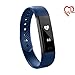 Produktbild TOKSUM® ALFA HR® Slim Herzfrequenzmesser Fitness Tracker Smart Wristband | Wearable Touch Screen Activity Tracker Schrittzähler Uhrenarmband mit Sleep Monitor Für Kinder, Frauen und Männer | Für iPhone & Android (Blau)