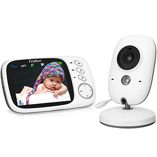 Tenboo Baby Monitor with Camera Video Baby Monitor Wireless 3.2" LCD Digital Screen for Signal Transmission Two-Way Talk Support Night Vision Voice Activation Temperature Monitoring Lullabies