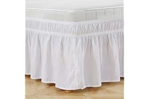 LUKKC Bed Gonne E Mantovane Gonna da Letto Matrimoniale/Singolo/King Size Letto Una Piazza E Mezzo 137/152/198CM Super Soft Resistente alla Sbiadita, Protezione del Letto per Casa, Hotel