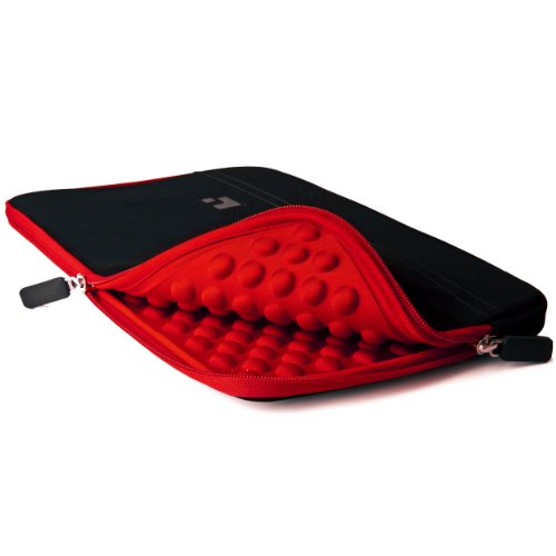 SumacLife schwarz MIcrofiber Microfaser-Hülle Shock Resistant Stoßfest Pouch Notebooktasche für MacBook Pro/Air 33,8 cm (13,3 Zoll) (Blacks-Red) - 4