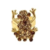 Acosta - topacio - anillo de la manera de la rana ajustable de cristal (de oro) - regalo Boed