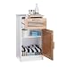 Produktbild Relaxdays HBT: 70x40x28,5cm, weiß Badschrank Schmal, Schublade, natürliche Optik, Höhenverstellbarer Einlegeboden, MDF, 70 x 40 x 28,5 cm