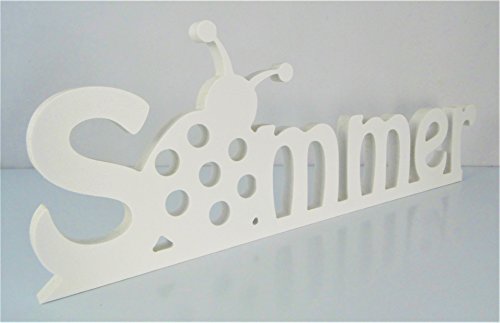 Schriftzug Sommer mit Marienkäfer in weiß – frei stellbar – Sommer-Deko - 2