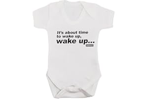 Baby Moo's WAKE UP WAKE UP Baby Grow | Unisex Cool Oasis Indie Rock Music Funny Bodysuit Vest - Alternative Gallagher Baby Shower Gifts UK