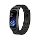 Produktbild Glowjoy Watch Band für Samsung Gear Fit2/Fit2 Pro,Nylon Ersatz Uhren-Armband Strap Sport Loop Wrist Band Komfortabel Sportuhr Armband Wristband Handschlaufe für Jungen Mädchen Herren (Schwarz)