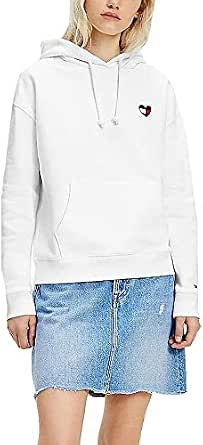 Tommy Hilfiger - Homespun Heart DW0DW10395 YBR EN White Hoodie - Women's  Sweatshirt, white, M : Amazon.co.uk: Clothing