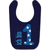 Geburtstag Baby - Ich bin 1 Blau Junge Erster - Süßes Baby Lätzchen als Accessoire für Jungs und Mädchen