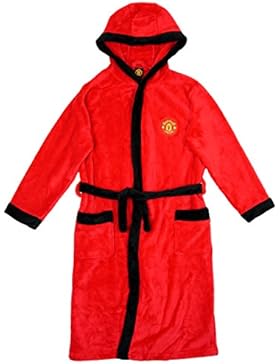 Jungen MANCHESTER UNITED MUFC Mit kapuze Fleece Bademantel größen von 3 bis 13 Jahre