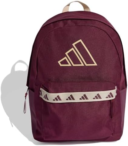 adidas Mixte CLASSIC TAPE BACKPACK, maroon/Crystal Linen, One size