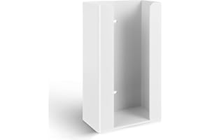 UKCOCO Glove Dispenser - Wall Mounted Glove Tissue Dispenser Holder, White Acrylic Disposable Organizer for Laboratory, Kitchen, Hospital & Office Storage 24 x 14 x 7. 5 cm