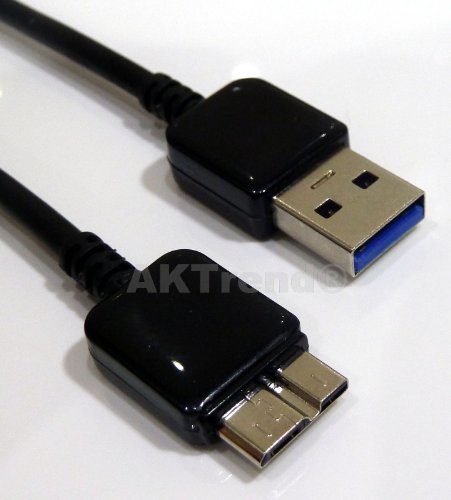 Original AKTrend® USB-3.0-Kabel A-Stecker auf Micro-B-Stecker (ca. 1 Meter) , Kabel A an Micro B Für Intenso , Toshiba , Seagate , Western Digital Externe Festplatte HDD , Lade Daten Kabel , Ladekabel Datenkabel Für Samsung Note 3 Galaxy S5 SM-G900F I9600