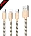 Produktbild Nylon Kabel 3*1.5m iPhone Ladekabel Verbindungskabel Lightning haltbar Datenkabel für Apple iPhone X/8/8 Plus/7/7 Plus/6 Plus/6/5/5S/6S, iPad 4 iPad Mini/Air Arbeitet mit neuesten iOS-Update (Gold)