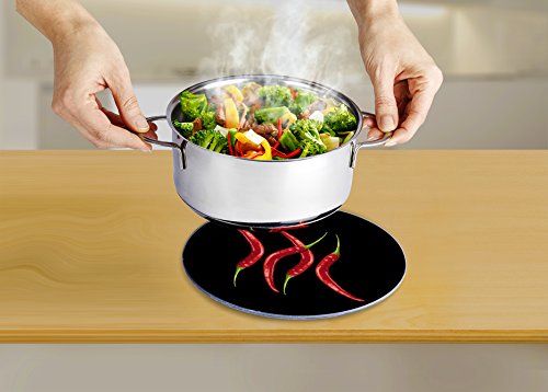 Wenko 53920100 Topfuntersetzer Peperoni, Glas, mehrfarbig, 20 x 20 x 1 cm - 2