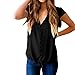 Produktbild 2018 Damen Shirt Kurzarm Ronamick Women's Casual V-Ausschnitt Tasten Ärmel Lose Krawatte Front Shirt Bluse Top (Schwarz, XL)