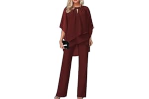 VAGBALENA Conjunto de Noche de Tul para Mujer pantalón de Vacaciones, Camisa de Gasa de Dos Piezas y pantalón de Talle Alto Conjunto Elegante Vintage de Dos Piezas Holgado Informal