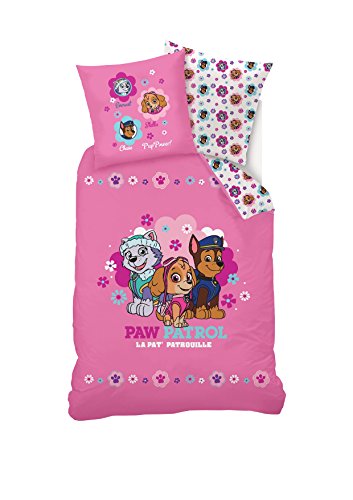 sahinler Bettwäsche Pat Patrouille – Paw Patrol Polyester Baumwolle Rosa 140 x 200 cm