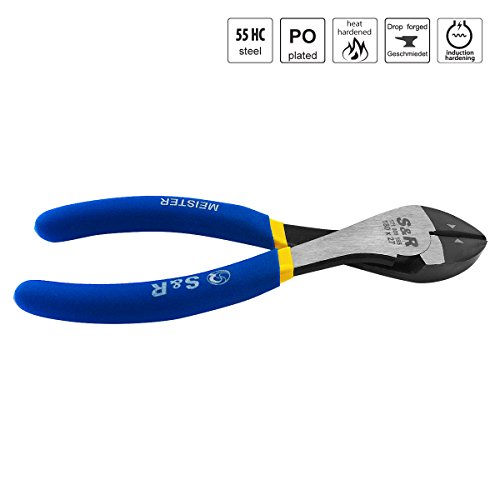 S&R Kraft - Seitenschneider 180 x 27 mm, CR-V Stahl doppelt ummantelte Griffe