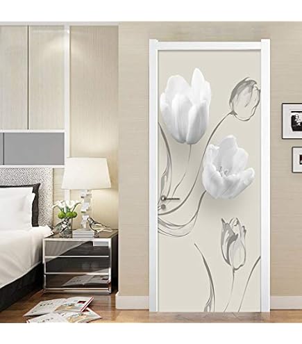 Adesivi Per Porte 3D Fiore Di Peonia Dorata 88 X 200 Cm Carta Da Parati