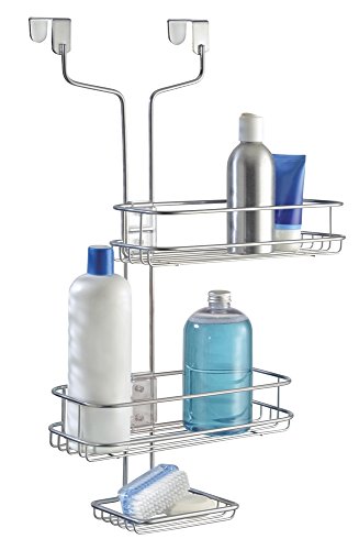 mDesign Duschablage zum Hängen - praktisches Duschregal ohne Bohren - verstellbare Duschkörbe zum Hängen - aus Metall für sämtliches Duschzubehör - silber