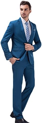 GOMY Men's Slim Fit 3 Piece Suits One Button Business Wedding Party Tuxedo Blazer Jackets Vest&amp;Trousers