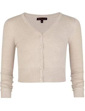 LOTMART Mädchen V-ausschnitt Fein Strickjacke Kinder Langärmelig Bauchfrei Pullover Top
