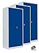 Produktbild Werkstattschrank 3er-Set - Metallschrank Stahlschrank Werkzeugschrank Aktenschrank Büroschrank montiert 180x80x38cm - 3er-Set für Werkstatt Garage Keller (grau blau)