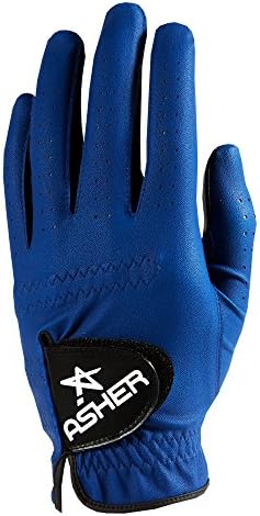 Asher Chuck Blue Ladies RH Golf Glove (for Left Handers) (Right Hand Grip RH Glove (for Left Handers), CHUCK, BLUE; LADIES RIGHT; MEDIUM, M