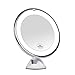 KEDSUM 10x Magnifying LED Lighted Travel Makeup Mirror, Bathroom Vanity Mirror with Strong Suction Cup, Daylight Color Illuminated Cosmetic Mirror,360 Degrees Rotates,Battery Operated