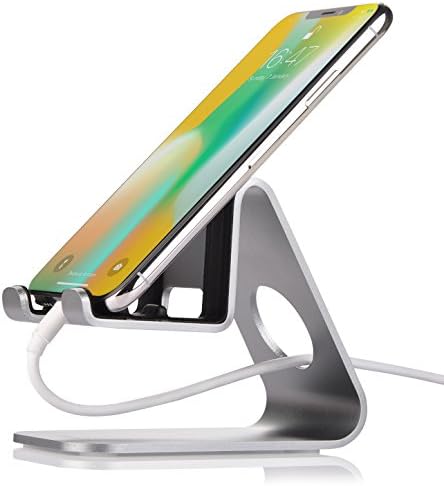 Multi-Angle Sturdy Cellphone Stand,Jokitech S1 Universal Tabletop Charging Dock Holder for Kindle Fire PaperWhite Nintendo Switch SONY PSP iPad Android Smartphones iPhone X 8 8Plus Accessories -Grey