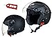 Helm Jethelm Motorrad Rollerhelm Offenes Gesicht Sonnen-Visier - ECE Genehmigt Schwarz MAT - XL (61-62cm)