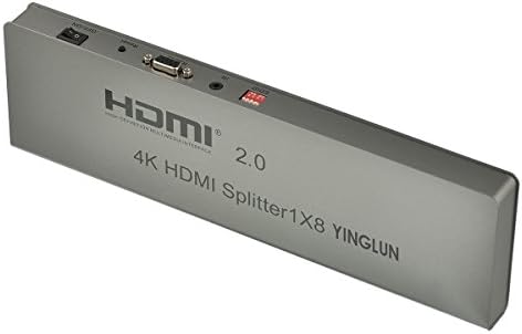 1 input 8 output HDMI video Splitter V2.0 4K 3D HDCP2.2 IR Extension EDID Setting RS232 for PS4 TV Box HDTV Blue-Ray Player PC SKY Box PS3 Xbox STB (hdmi splitter 1 in 8 out 3840X2160/60Hz)
