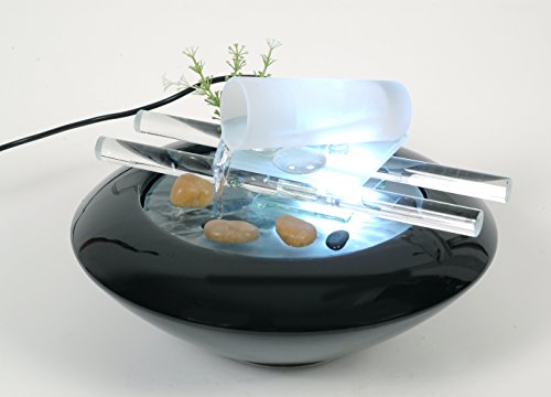 WeiVa Feng Shui Keramik - Glas Zimmerbrunnen mit LED Beleuchtung 29184