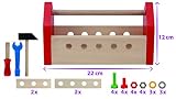 Heros 100028103 – Werkzeugkasten, 30-teilig – 11x22x12cm, inklusive Werkzeug, Schrauben und Bauelementen – Kompatibel mit HEROS Constructor – Buchenholz – Made in Germany - 4