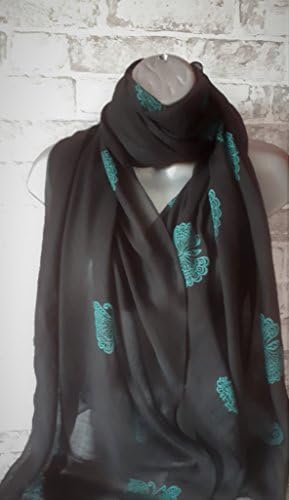 Ladies Hand Printed Scarf, Sarong or Wrap - Butterfly