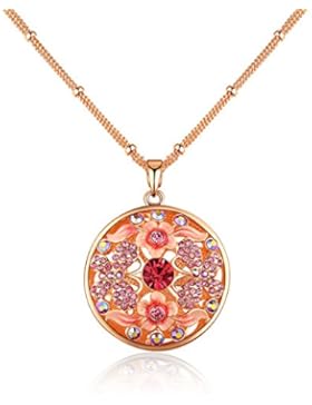 City Ouna® Rose Gold überzog lange Tropfen-Kette rosa Schmetterling Anhänger Halskette-87CM (34.3