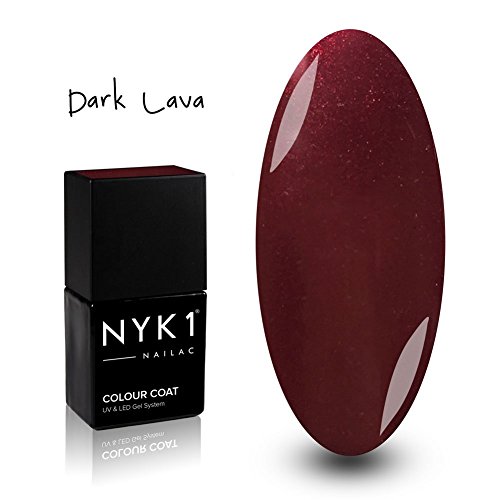 NYK1 NAILAC - DARK LAVA - Professional Shellac Gel Nail Polish - UV and LED Drying - Quick Soak Off Gel Polish 10ml - Over 100 Shellac Colours to Choose From.