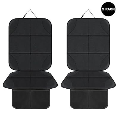 Aoafun Protecteur de siège de voiture, avec rembourrage le plus épais, meilleure protection pour les sièges de voitures, couverture de protection protège le véhicule automobile en cuir ou tissu d'ameublement. (2pcs noir)