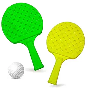 DEXO Plastic Table Tennis Rackets with Ball for Kids Boys and Girls, for Perfect Return Birthday Gift Item (3 - 8 Year), Indoor and Outdoor Kids Play Toy Game Accessories Multicolor (Pack of 1)