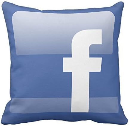 Facebook Icon Cushion Cover for Sofa and Couch Square Canvas Pillow Covers 45 x 45cm Decorative Throw Pillow for Chair