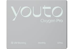 youto Oxygen Pro Monatslinsen weich, 6 Stück, BC 8.7 mm, DIA 14.0 mm, Kontaktlinsen weich，Silikon Hydrogel für eine hohe ， Mit UV Schutz & durchgängig hohem Feuchtigkeitsgehalt -1.75 Dioptrien